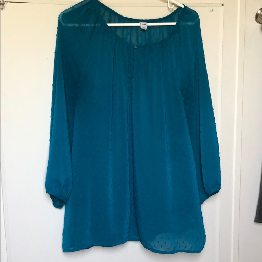 Old Navy turquoise blouse